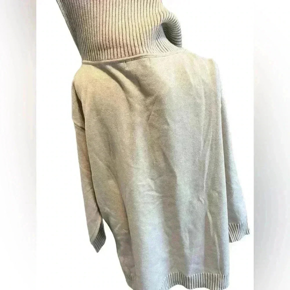 BLOOMCHIC Women’s Size 12 Sweater with Fold Over Ribbed Collar in Tan NWT - Picture 8 of 12